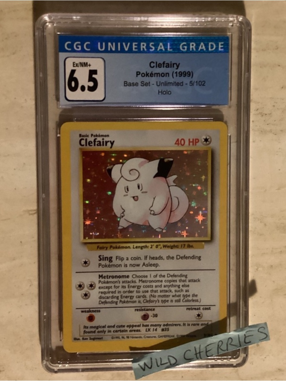 Pokemon Clefairy 1999 Holo 5/102 Base Set CGC 6.5 TCG #5